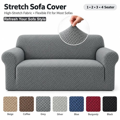 Stretch sofa cover 3 4 - sofa, 2