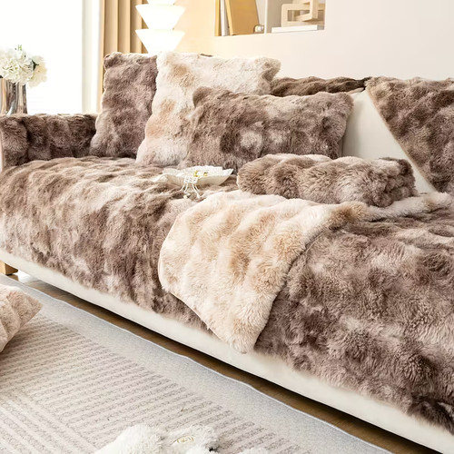 Plush thick warm sofa - sofa, slip