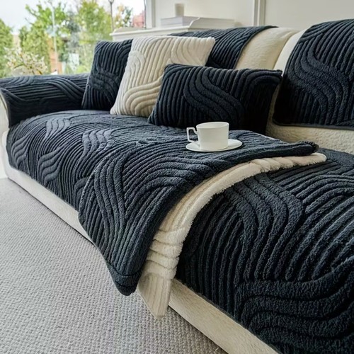 Thick plush sofa cover - plush, 1-4