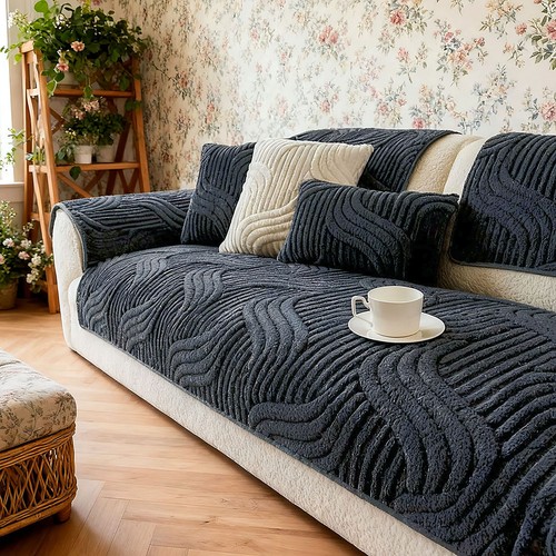 Plush sofa cover anti slip - cover,