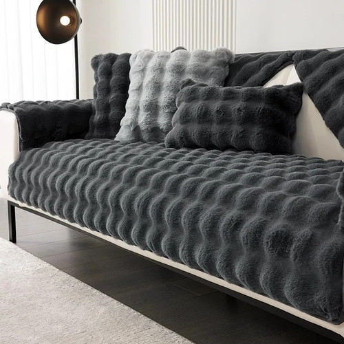 Thick warm plush sofa - thick, slip