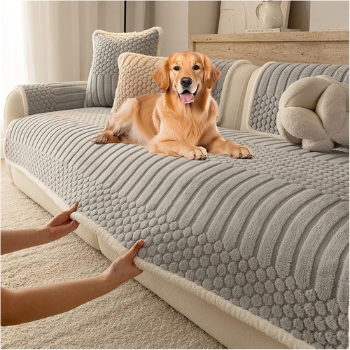 Short plush sofa cover 4 - plush, 1-4