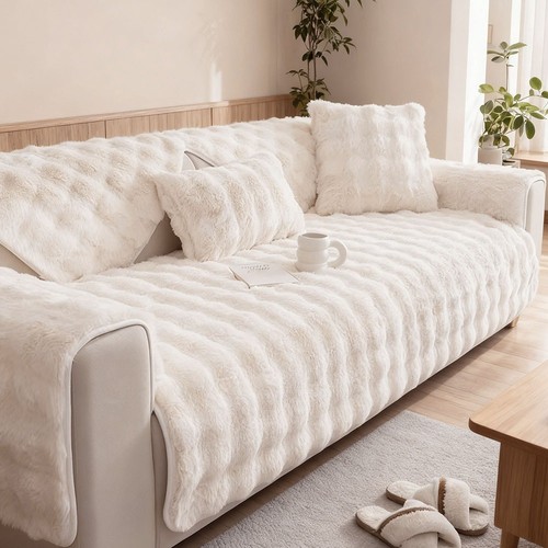 Warm thick plush sofa - warm,