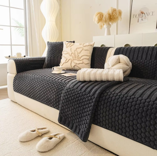 Short plush sofa cover 4 - plush, 1-4